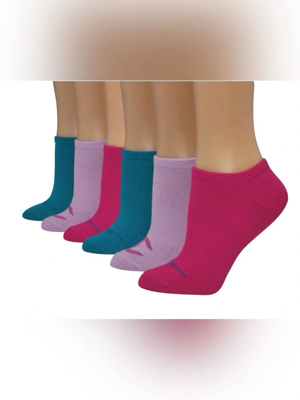 Champion Women’s Super Low No Show Sock 6 Pack Multicolor Shoe Size 5-9